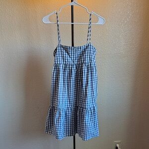 Amazon Blue Gingham Tiered Sundress